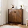 thumbnail image 1 of 24 Pair Shoe Storage Cabinet with Adjustable Shelves, Hidden Shoe Organizer for Entryway, Foyer, Hallway, Walnut Brown, 1 of 13