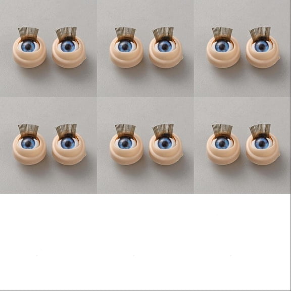 24 Pairs 3D Safety Eyes with Eyelash 6 Sizes 3D Simulated Eyeball Amigurumi Eyes Movable Eyes Plastic Crochet Puppet Eyes