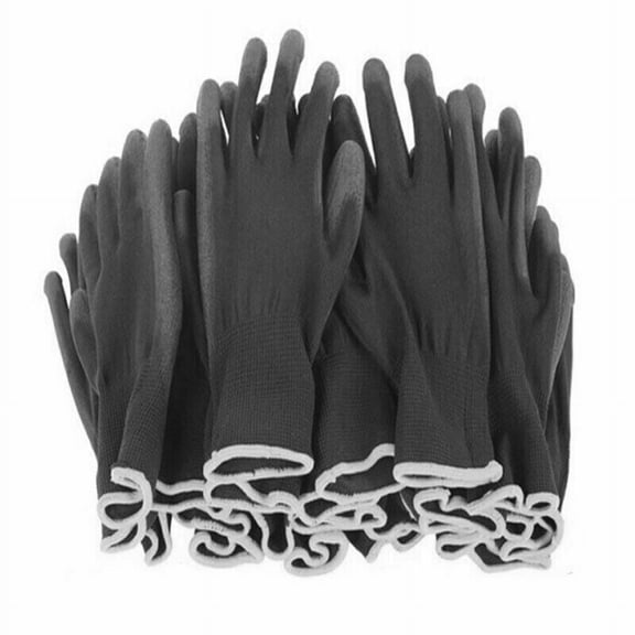 24 Pairs Black Nitrile PU Safety Work Gloves Builders Grip Gardening