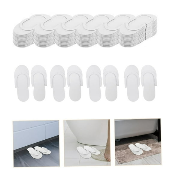 24 Pairs Disposable Pedicure Slippers,10.2x4.3In White Unisex Foldable Pedicure Slippers for Nail,Salon,Wedding Shower