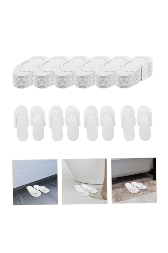 24 Pairs Disposable Pedicure Slippers,10.2x4.3In White Unisex Foldable Pedicure Slippers for Nail,Salon,Wedding Shower