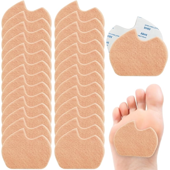 24 Pairs Foot Pads for Dancer, Sesamoiditis Pads for Feet Pain, Forefoot Cushion Self Adhesive Foot Cushion for Pain Relief