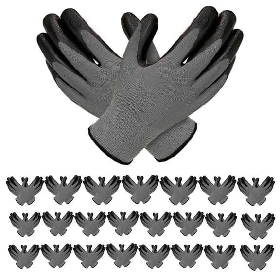 24 Pairs Gardening Work Gloves Bulk for Men Nitrile Rubber Coated Touch Screen Gloves Construction Gloves Men Safety Work Gloves XLarge