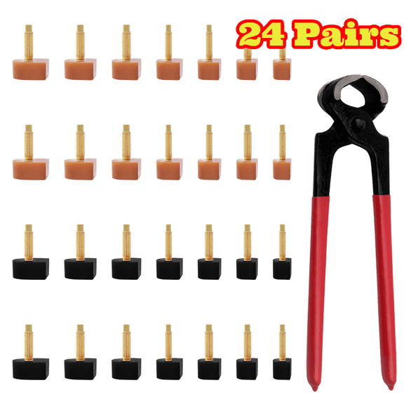 24 Pairs High Heel Replacement Tips with 6 inch Remove Pliers, U-Shape Heel Repair Kit for Women, 6 Sizes Tips Caps