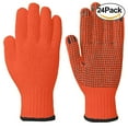 thumbnail image 1 of 24 Pairs High Visibility Cotton PVC Dots String Knit Safety Work Glove Size L, 1 of 1
