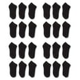 thumbnail image 1 of 24 Pairs Men Low Cut Socks 9-11 or 6-8 Black or White or Mixed (6-8, Black), 1 of 2
