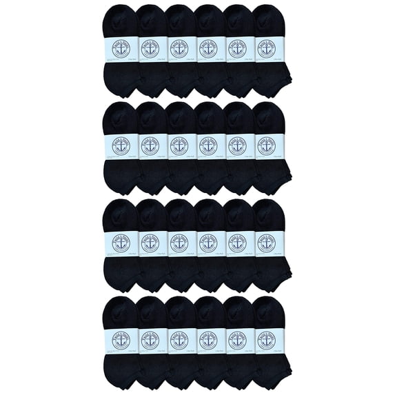 24 Pairs Of Yacht & Smith Bulk Womens Ankle Socks Low Cut Ankle Socks Size 9-11 (Black)