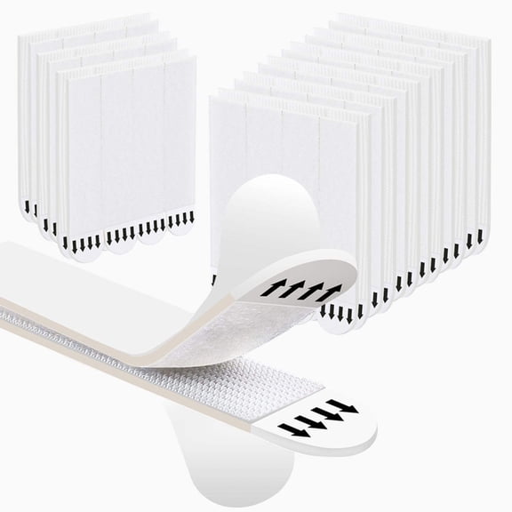 24 Pairs Picture Hanging Strips (1.6x4.6cm), Damage Free Wall Mount Frame Fixer, Removable Interlocking Adhesive Hooks for Posters & Canvas, No Tools Needed