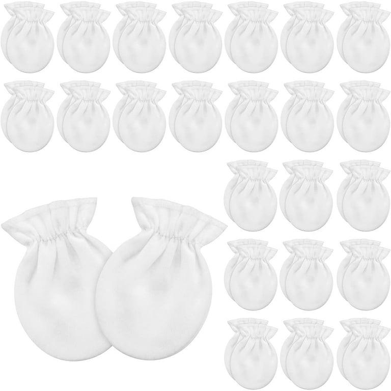 24 Pairs Preemie Baby Mittens No Scratch Preemie Cotton Gloves