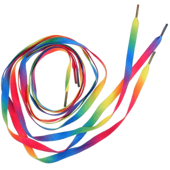 24 Pairs Rainbow Shoelaces 1M Gradient Colorful Shoe Laces Flat Shoestring for Shoes Sneakers
