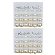 YSEINBH 24 Pairs Women Party Ear Studs Pearl Round Earrings Set Jewelry