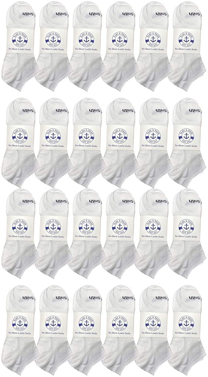 Yacht & Smith 24 Pairs of Low Cut Ankle Socks for Big Kids, Boys Girls, Bulk Pack Sock Size 6-8