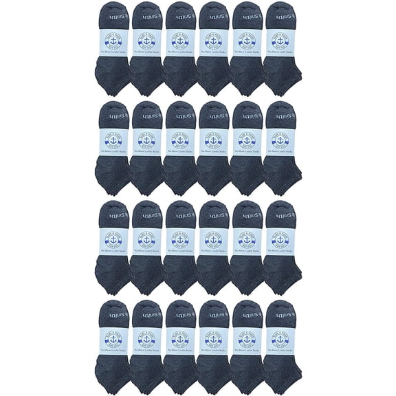 24 Pairs of Low Cut Ankle Socks for Men and Women, Bulk Pack