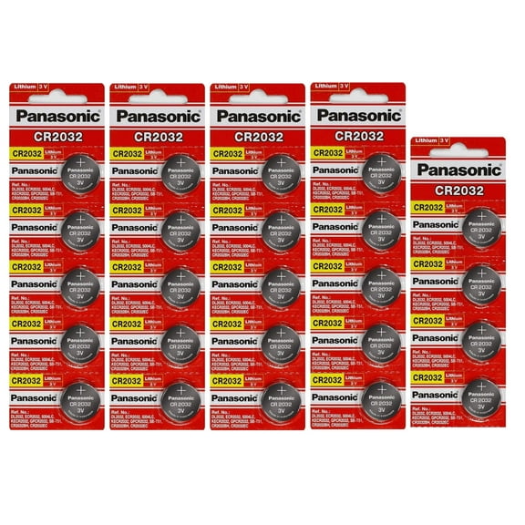 24 Panasonic CR2032 Batteries Lithium cr-2032 3V Coin Cell 4 Packs of 6 Batteries - Exp. Date 2022