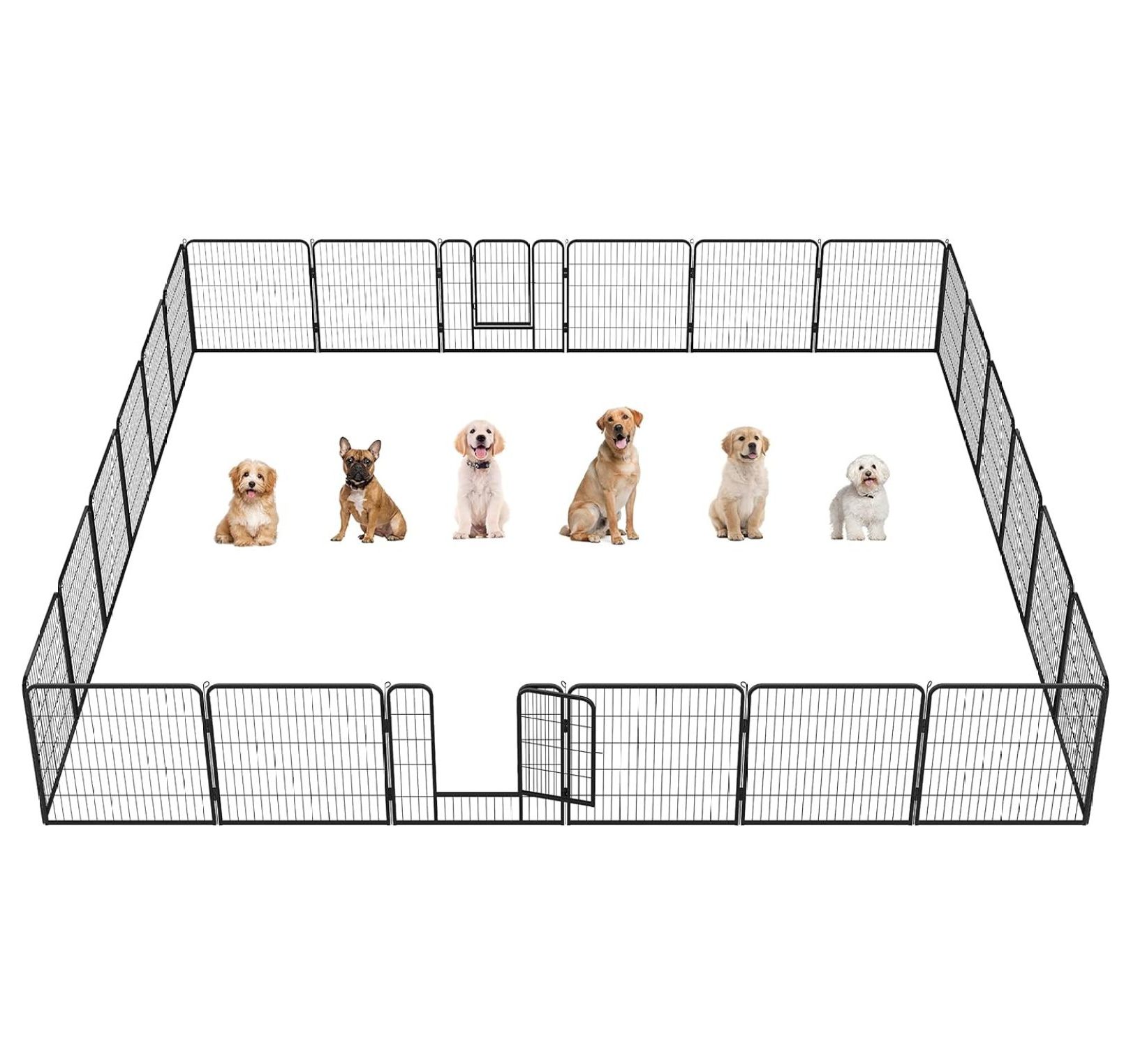 24 Panels Pet Dog Pen 32 inch Height Heavy Duty Foldable Metal Portable