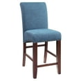thumbnail image 1 of 24" Parsons Barstool with Antique Bronze Nail Heads in Navy Fabric, 1 of 6