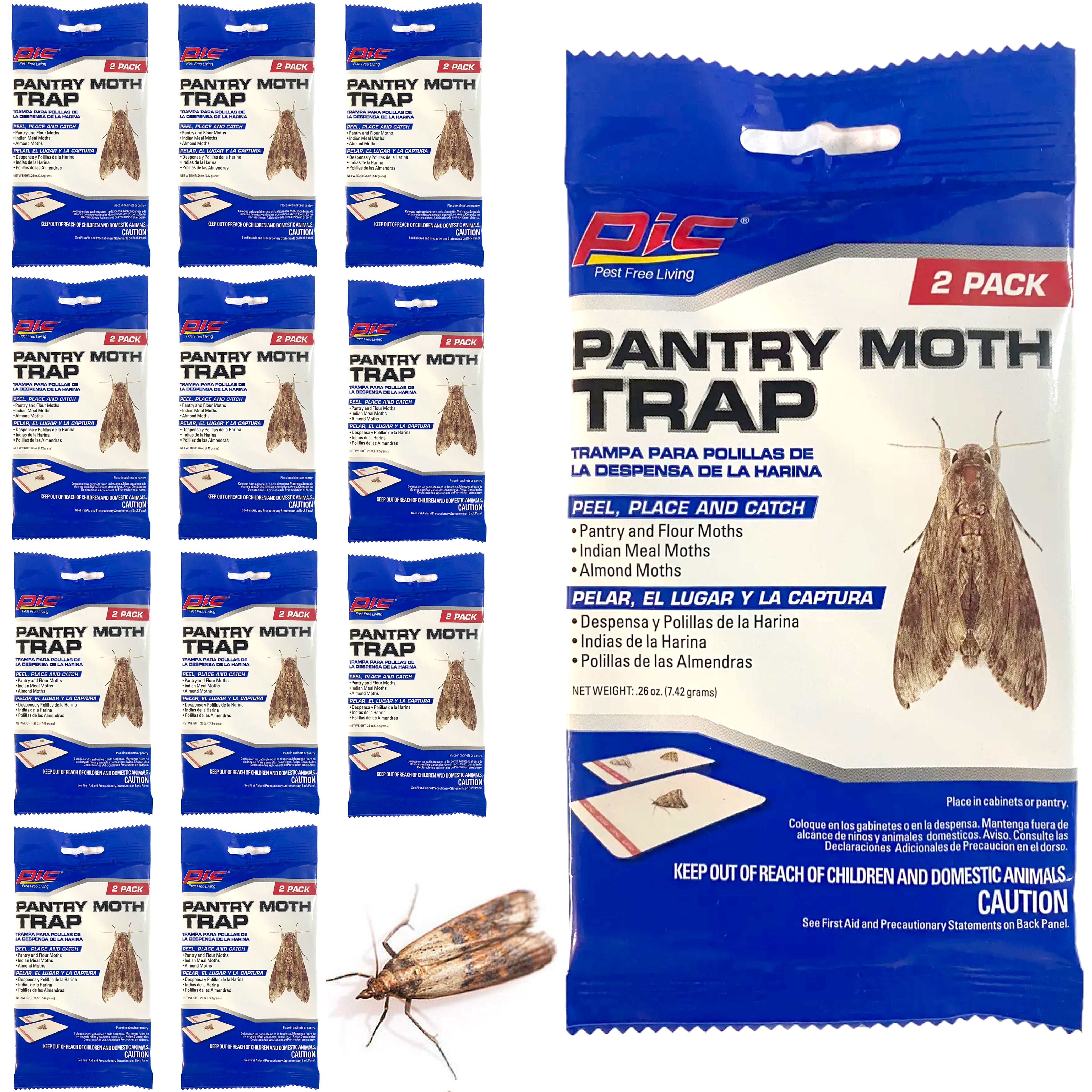 8 PC Indian Meal Flour Pantry Moth Trap Glue Boards Food Moths Cupboard Cabinets