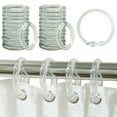thumbnail image 1 of 24 Pc Clear Shower Hooks Rings Plastic Curtain Rod Clips Round Drapes Bathroom, 1 of 2