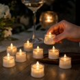24 Pc Electronic Acrylic Flameless Candle Set LED Flickering Tea Light ...