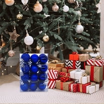 24 Pcs 1.18"/30mm Small Christmas Ball Ornaments Set, Assorted Glossy Matte Glitter Electroplated Mini Baubles, Shatterproof Christmas Tree Hanging Decorations for Holiday Party Home Décor