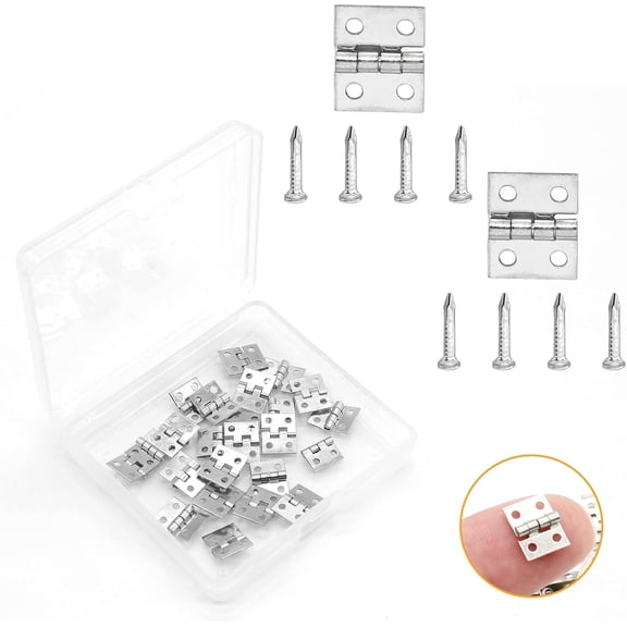 24 Pcs 10x8mm White High Density Brass Miniature Hinges Cabinet Craft Assembly Reliable Structural Support