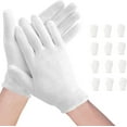 24 Pcs（12pairs） White Cotton Gloves for Dry Hands Moisturizing Gloves