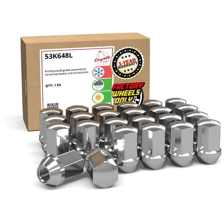 Wheel Accessories Parts 24 Pcs M14x1.5 14x1.5 Thread OEM Style Lug Nuts 1.77" Long Chrome 7/8" 22mm Hex Fits Chevy Silverado 1500 | GMC Sierra 1500 | Cadillac Escalade GM 9596070 | 611-236