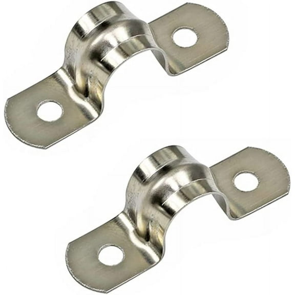 24 Pcs 14mm 2 Hole U-Tube Strap Clamp,Stainless Steel-304 Rigid U-Bracket Pipe Strap Clamp ID 9/16 Inch