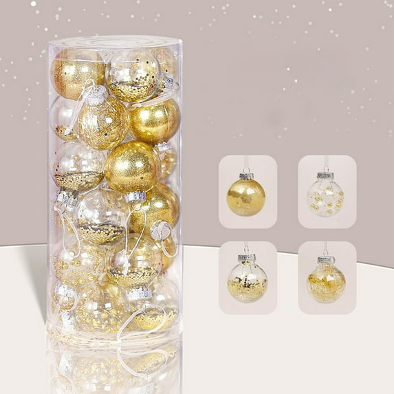 24 Pcs 2.36in Christmas Balls Hanging Decoration Set – Colorful Hanging Tree Ornaments for Xmas, Holiday Tree Decor, Red, Gold, and Green Decorative Ornaments