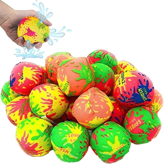 24 Pcs 2 Inch Reusable Fabric Water Balls – Outdoor Water Games Splash Toy Set for Kids & Adults