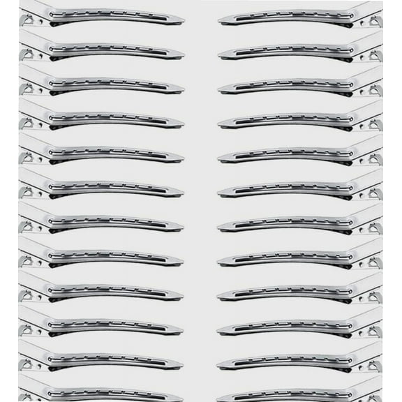 24 Pcs 3.5" Duck Bill Silver Alligator Metal Rustproof Hair Rollers Pins with Curl Clips Holes for Styling Coloring Hairdressing Salon Grip Flat Top Teeth Hairpins Care