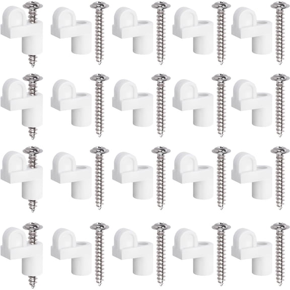 24 Pcs 3/8 Inch Window Screen Holder Clips, White Diecast Secure Fasteners Hardware Accessories for Storm Windows, Storm Panels, Winter Window Screen Frame