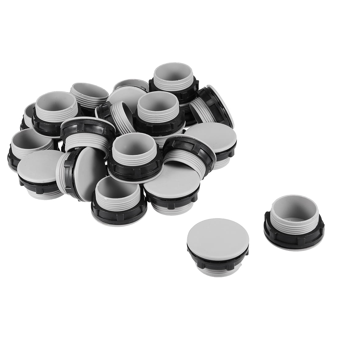 24 Pcs 30mm Black Gray Plastic Push Button Switch Hole Panel Plug