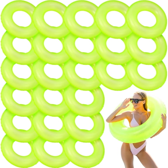 24 Pcs 32 Inch Inflatable Pool Floats Bulk Float Swim Tube Swimming Ring Pool Floaties for Beach Party Decorations Adult Teenager River Lake Summer Vacation Holiday