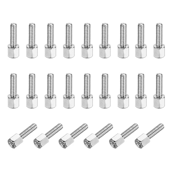 24 Pcs 4-40x5mm+10mm Male Female Hex Standoff, Nickel Plated Copper PCB Motherboard Spacer Standoffs for Computer Cases Circuit Boards FPV Drone Quadcopter, Silver