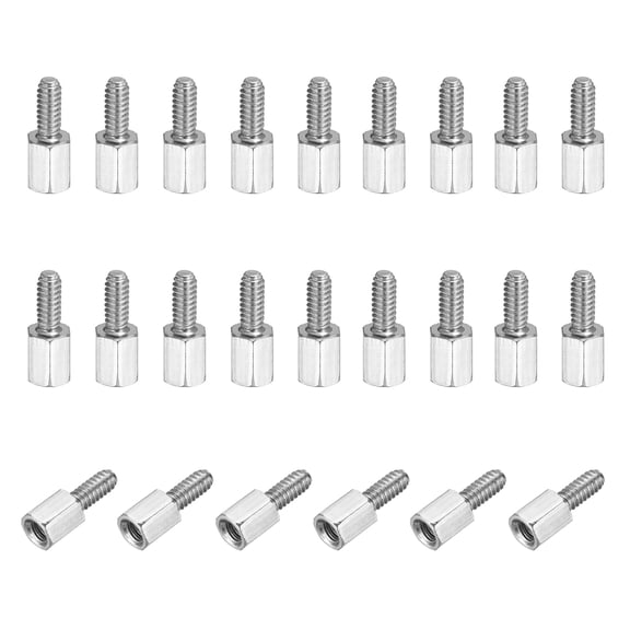 24 Pcs 4-40x6mm+7mm Male Female Hex Standoff, Nickel Plated Iron PCB Motherboard Spacer Standoffs for Computer Cases Circuit Boards FPV Drone Quadcopter, Silver
