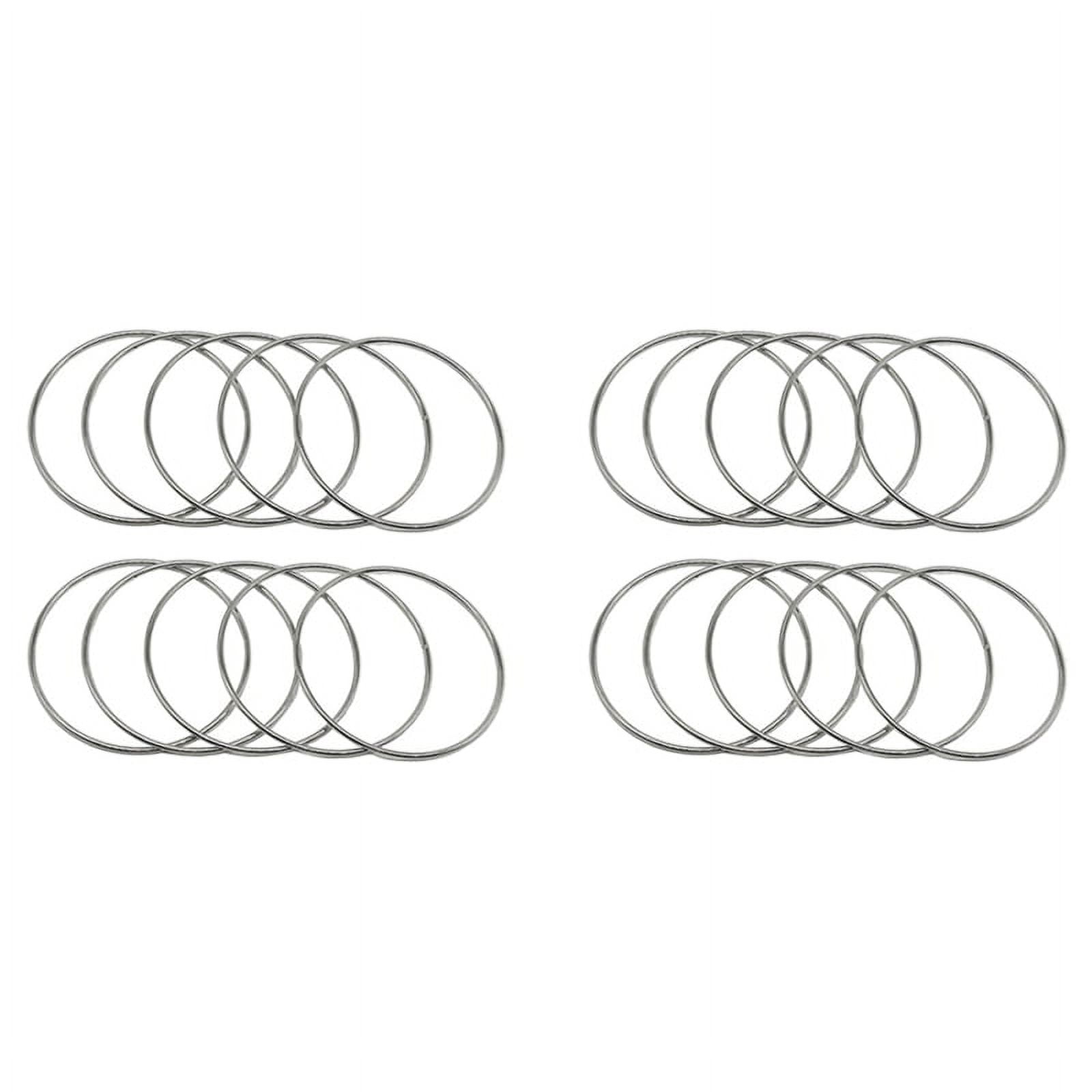 24 Pcs 4 Inch Silver Metal Rings Hoops Macrame Ring for Dream Catchers ...