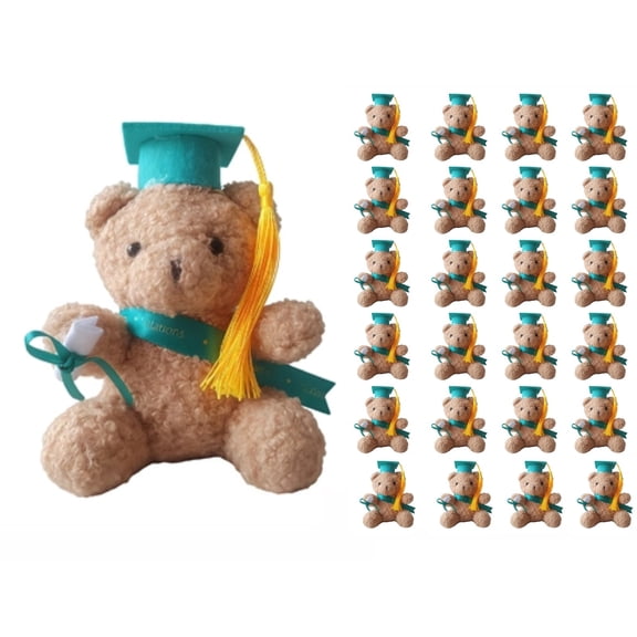 24 Pcs 5 Inch Mini Graduation Bears Bulk Class of 2026 Mini Bears Plush Stuffed Animals with Diploma Cap Sash for Her Him Graduation Party Gifts Favors