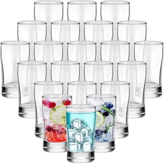 24 Pcs 5 Oz Clear Glass Iced Tea Glasses Heavy Base Tumblers for Beer Juice Water