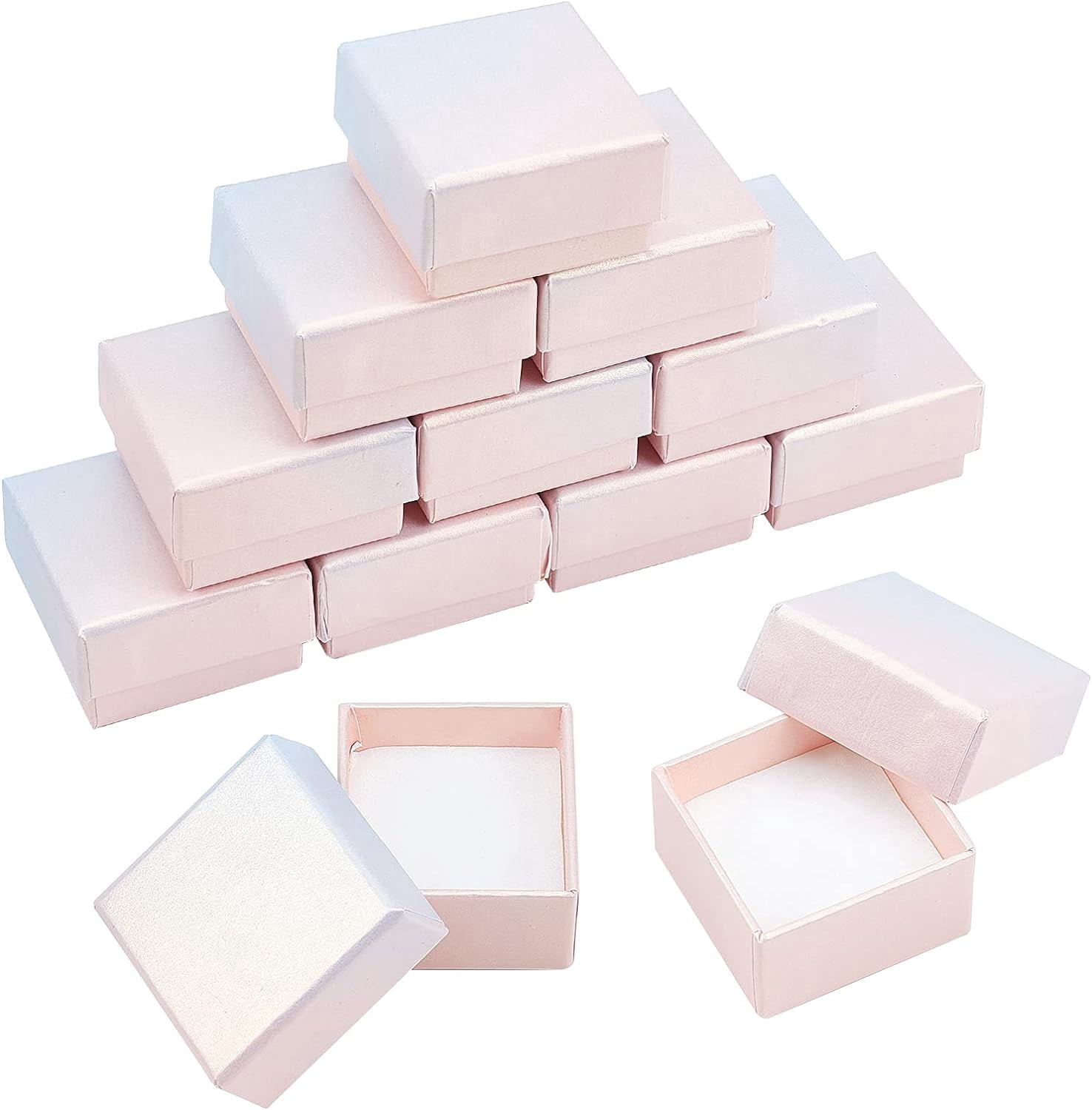 24 Pcs 5x5x3cm Cardboard JewelryBox Kraft Paper Boxes Samll Box Square ...