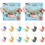 24 Pcs 6 Colors Goldfish Charms Stitch Markers, UV Printing Acrylic Crochet Charms Removable 304 Stainless Steel Clasp Locking Stitch Marker for Sewing Accessories Quilting Jewelry