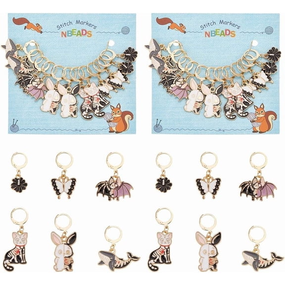 24 Pcs 6 Styles Stitch Markers Enamel Crochet Stitch Marker Removable Leverback Hoop Locking Stitch Marker for Knitting Weaving Sewing Needleworks Jewelry Making Colorful