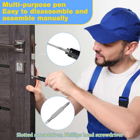 24 Pcs 6-in-1 Multitool Tech Tool Pen, Father's Day Dad Practical Gifts for Daughter Son, Bulk Gifts for Men, Christmas Stocking Stuffers, Bingo Prizes for Adults, Cool Stuff, Pen Screwdriver$$Office