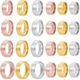thumbnail image 1 of 24 Pcs 8 Sizes Stainless Steel Blank Rings 3 Colors Plain Inlay Finger Rings Wedding Band Ring Blank for Handmade Jewelry Making Gift 0.63-0.91inch Colorful, 1 of 5