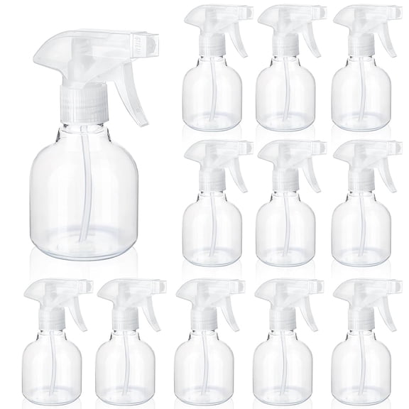 24 Pcs 8 oz Empty Plastic Spray Bottle Bulk with Trigger Sprayers Pet Adjustable Head from Fine to Stream Refillable for Hair Plants Cooking Pets, No Leakage(Clear)