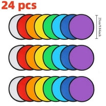 24 Pcs 9.84in Foldable Flying Disc Fans Set, Folding Pocket Toy Beach Summer Flying Disc for Fun Birthday Party Outdoor Activity Game,Textiles & Soft Furnishings