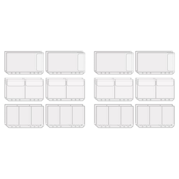 24 Pcs A6 Binder Pockets Cash Envelopes Clear Folder Organizer Photocard Sleeve Sheets for Credit Business Card Money