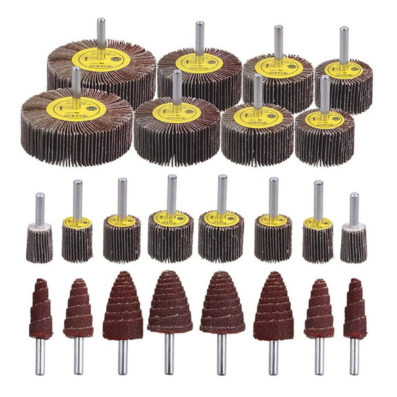 24 Pcs Abrasive Flap Wheel Sander Set, 80 Grit Sanding Flap Wheel, 1/4" Shank Flap Wheel Sander for Drill, Die Grinder Flap Wheel for Remove Rust