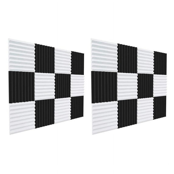 24 Pcs Acoustic Foam Board,Sound Insulation Sound Wedges Sound Insulation Pad,for Studio Ceiling Game Room,2.5X30X30cm
