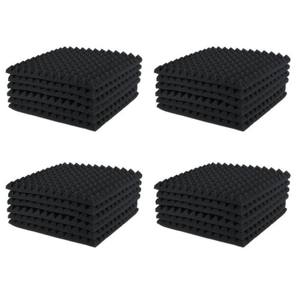 24 Pcs Acoustic Panels Foam Board Studio Sound-Absorbing Firewall Wedge Tiles Helps Reduce and Unnecessary Noise